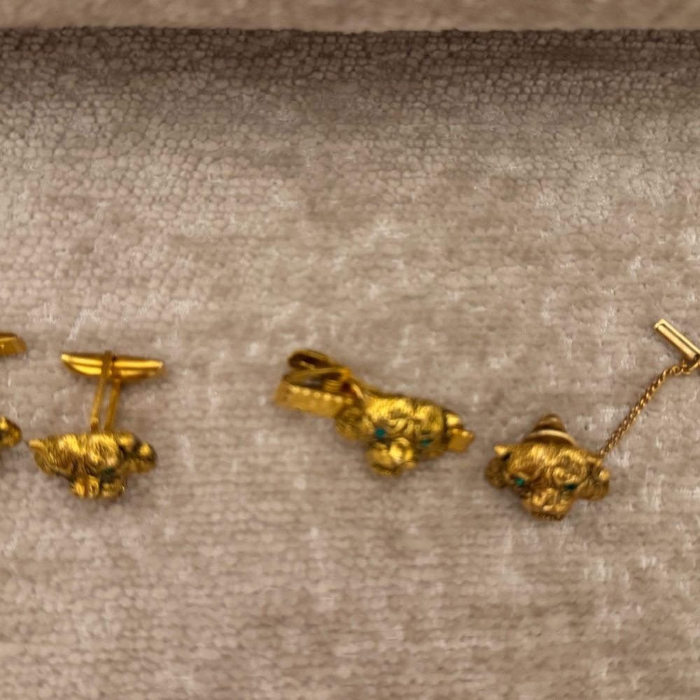 Rare Vintage Judy Lee Gold Tiger cufflinks/tie-clip/tie pin ( on hold for buyer) - Picture 6 of 6